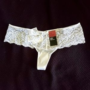 White lace thong